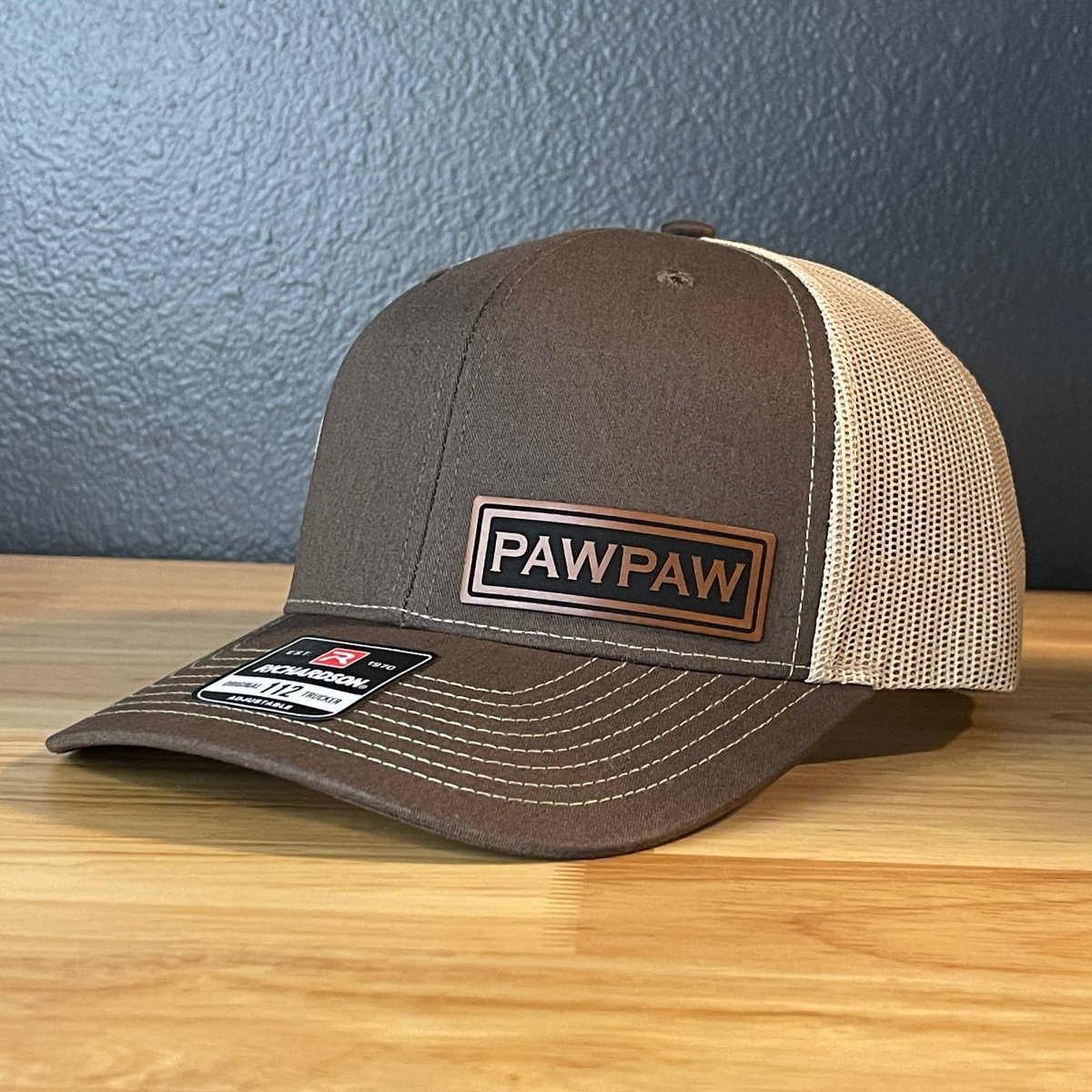 PAWPAW Side Leather Patch Hat Brown - Hollow Point Society - Patch Hat