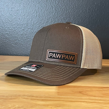 PAWPAW Side Leather Patch Hat Brown - Hollow Point Society - Patch Hat