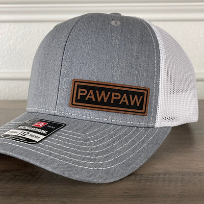 PAWPAW Side Leather Patch Hat Grey/White - Hollow Point Society - Patch Hat