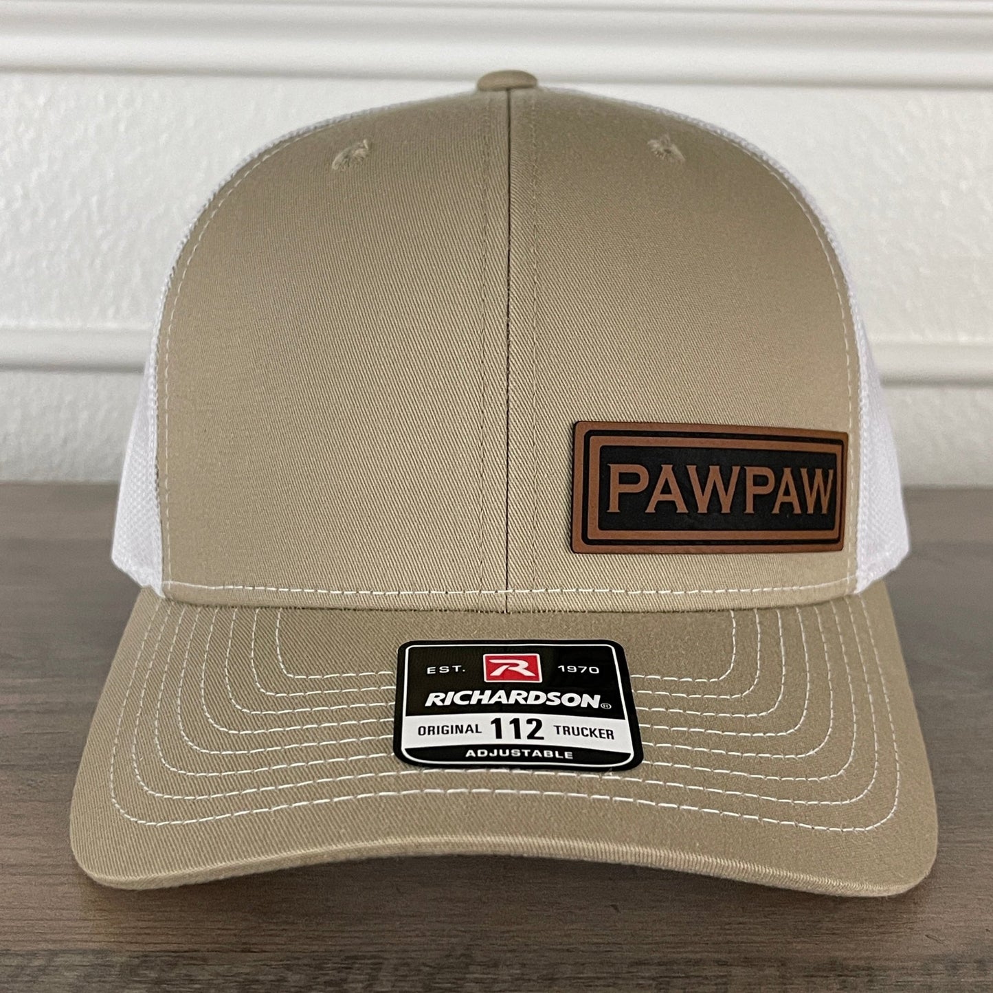 PAWPAW Side Leather Patch Hat Khaki - Hollow Point Society - Patch Hat