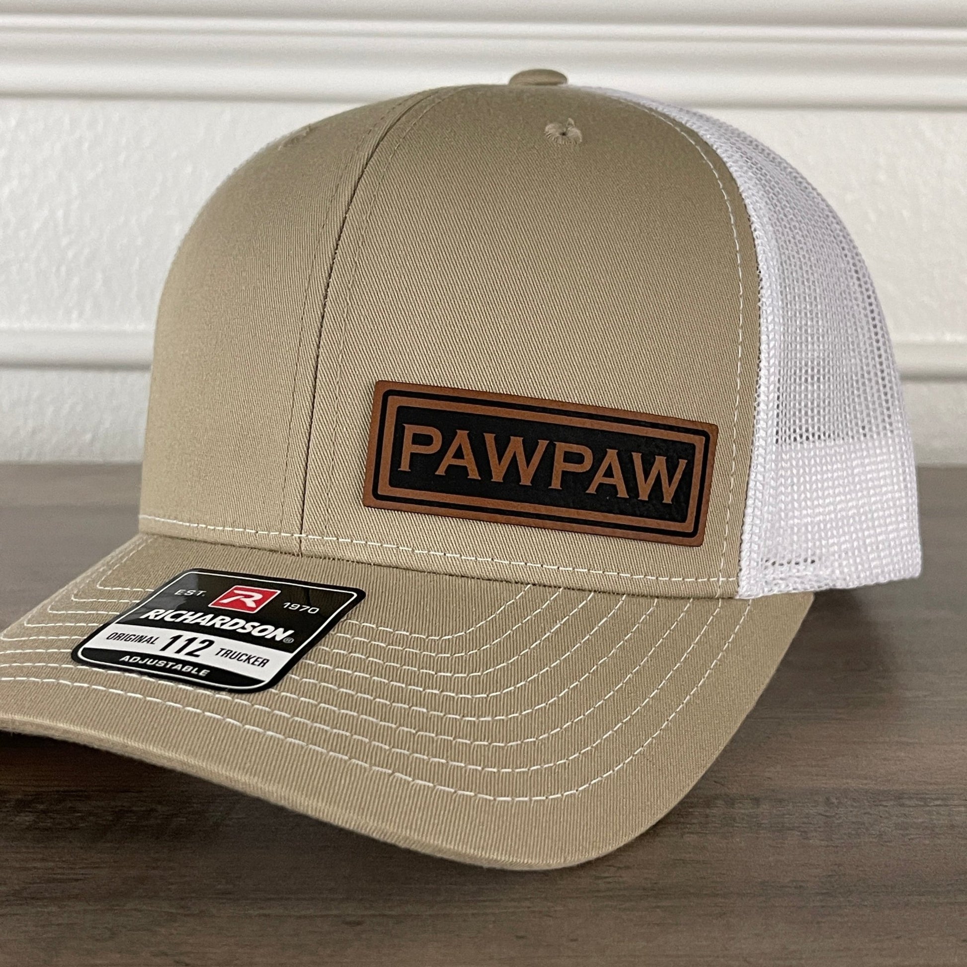 PAWPAW Side Leather Patch Hat Khaki - Hollow Point Society - Patch Hat