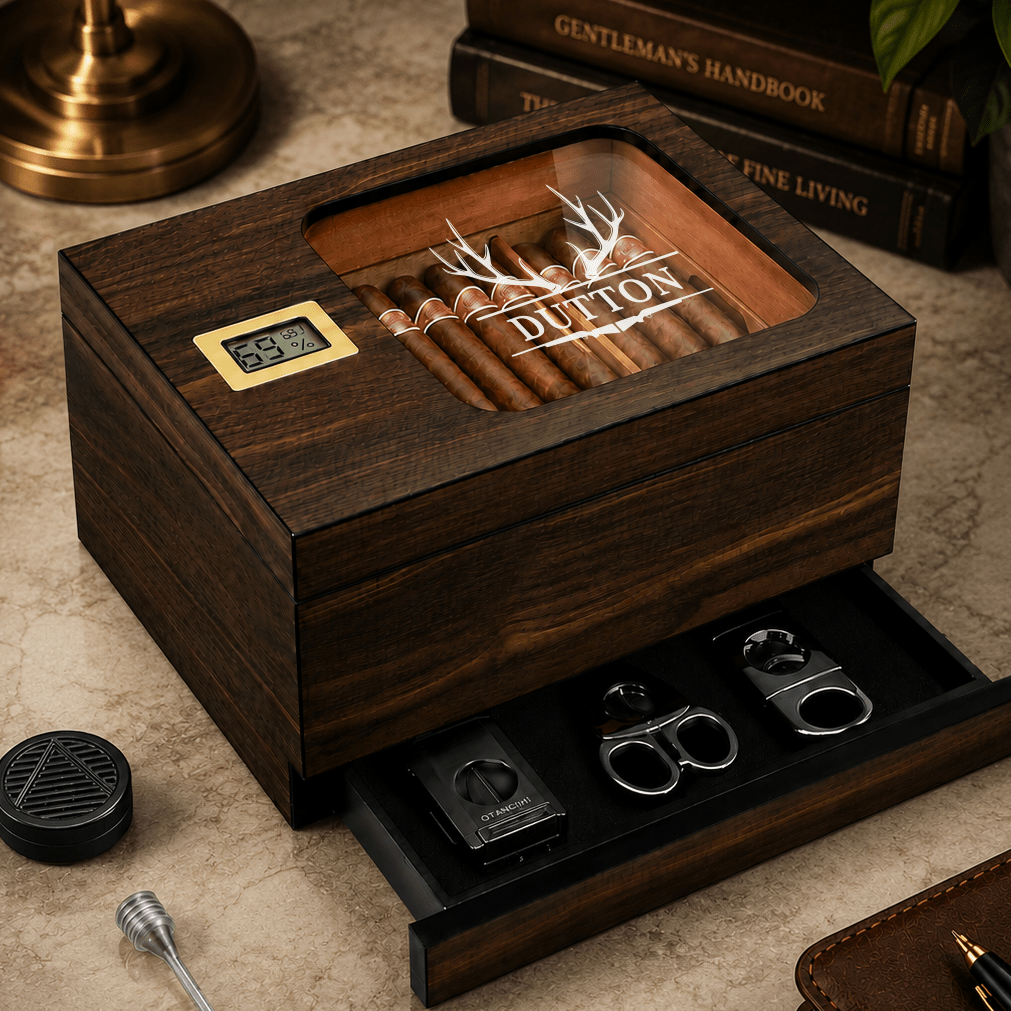 Personalized Cigar Humidor | Engraved Cigar Box - Hollow Point Society - Cigar Humidor
