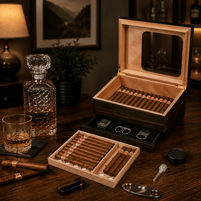 Personalized Cigar Humidor with Digital Hygrometer - Hollow Point Society - Cigar Humidor