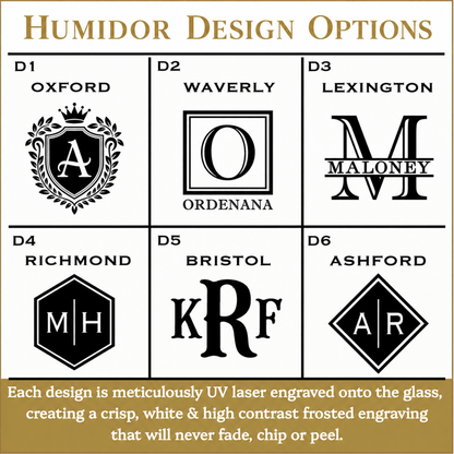 Personalized Cigar Humidor with Digital Hygrometer - Hollow Point Society - Cigar Humidor