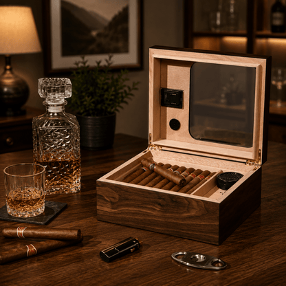 Personalized Cigar Humidor with Digital Hygrometer - Hollow Point Society - Cigar Humidor