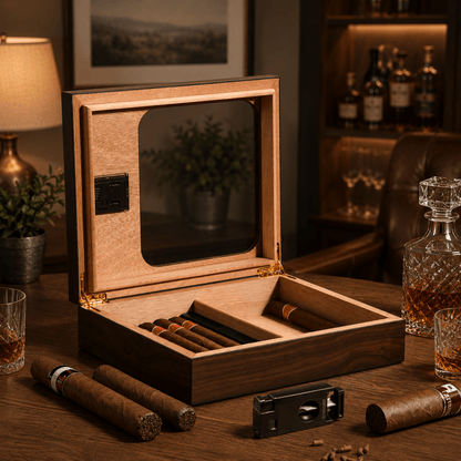 Personalized Cigar Humidor with Digital Hygrometer - Hollow Point Society - Cigar Humidor