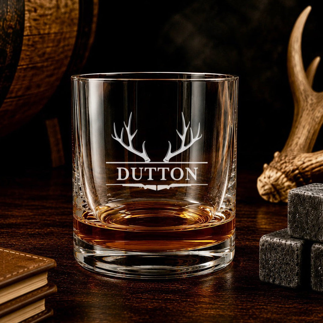 Personalized Deer Antler Whiskey Glass - Hollow Point Society - Whiskey Glass