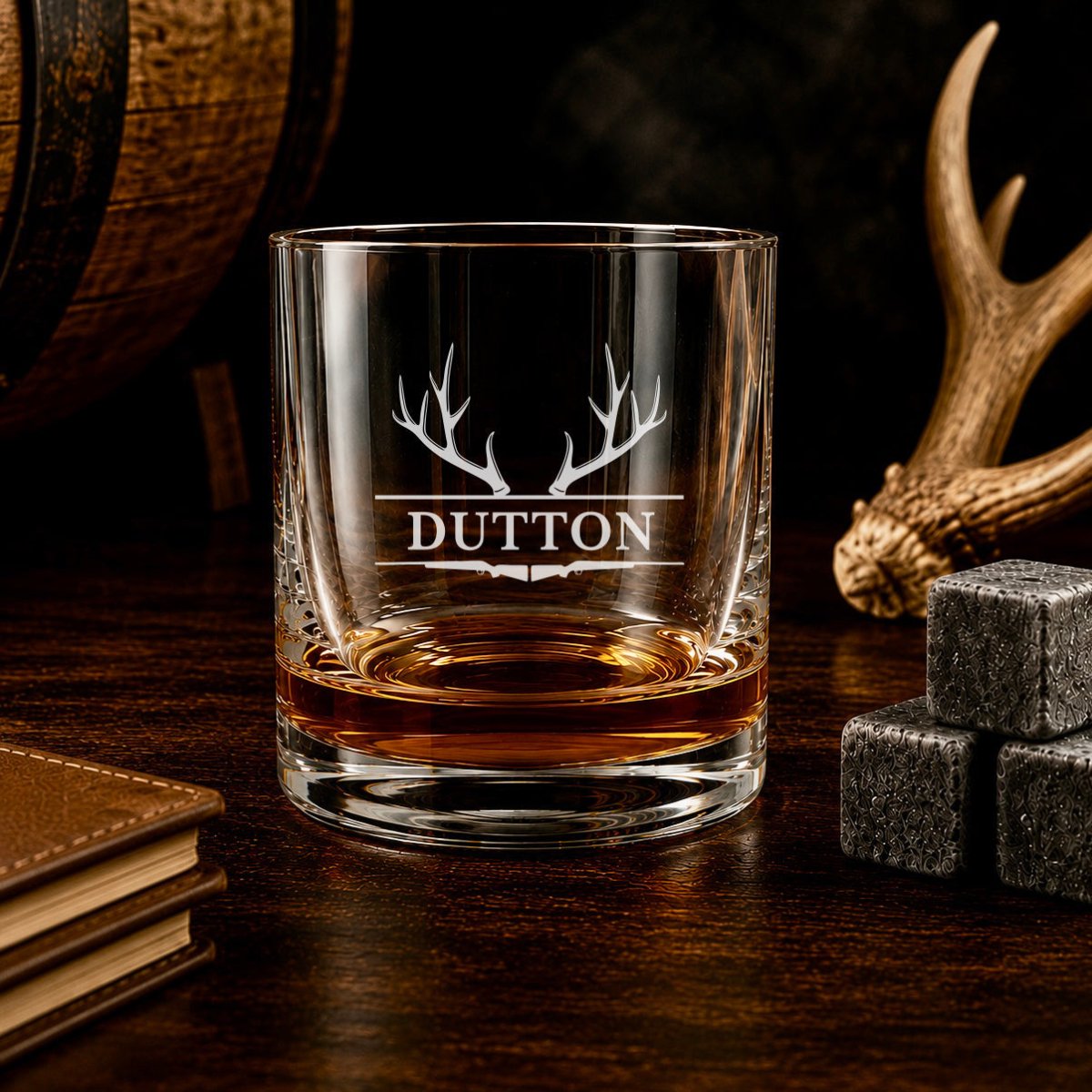Personalized Deer Antler Whiskey Glass - Hollow Point Society - Whiskey Glass