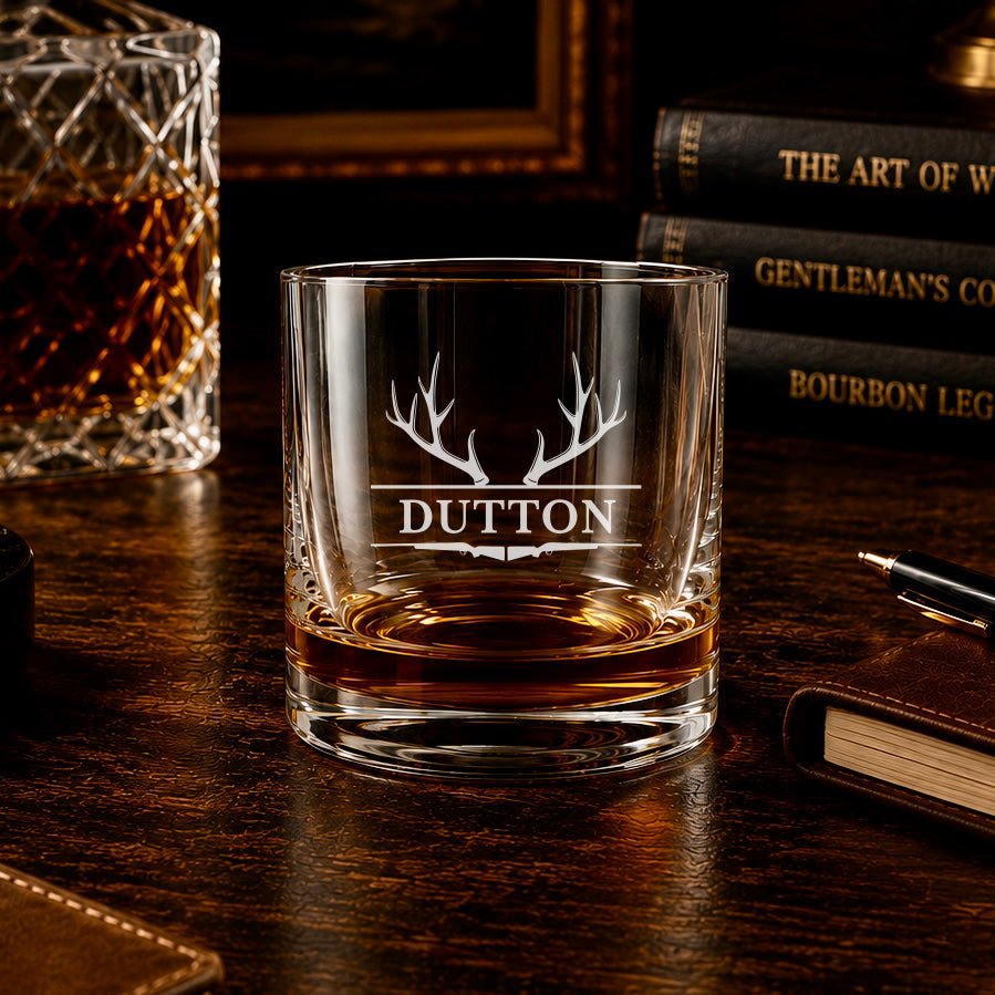 Personalized Deer Antler Whiskey Glass - Hollow Point Society - Whiskey Glass