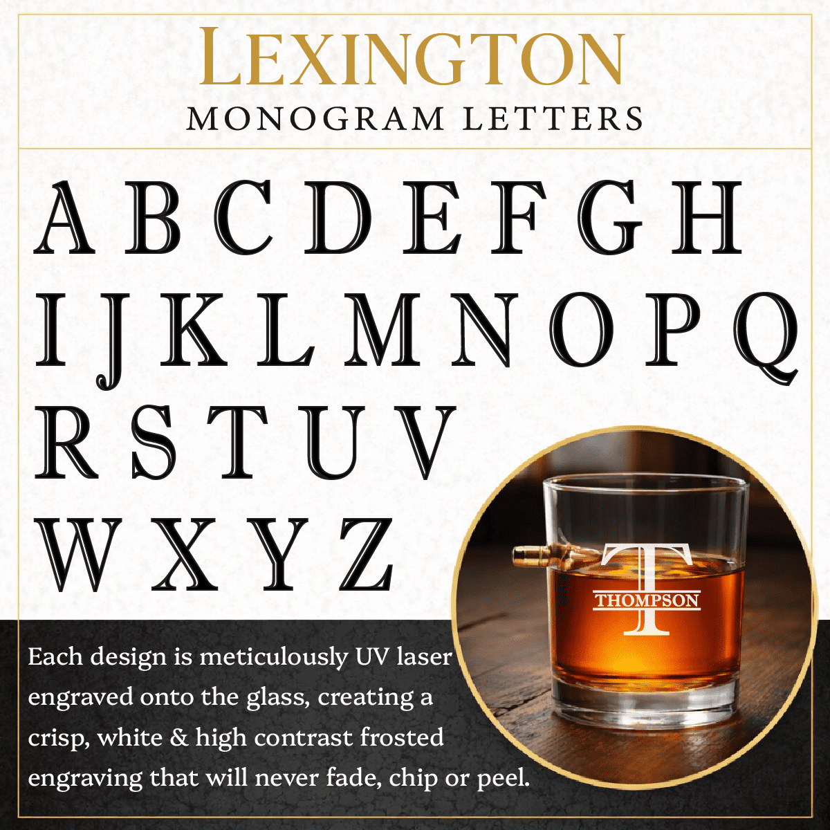 Personalized Engraved .308 Bullet Whiskey Rocks Glass - Hollow Point Society - 