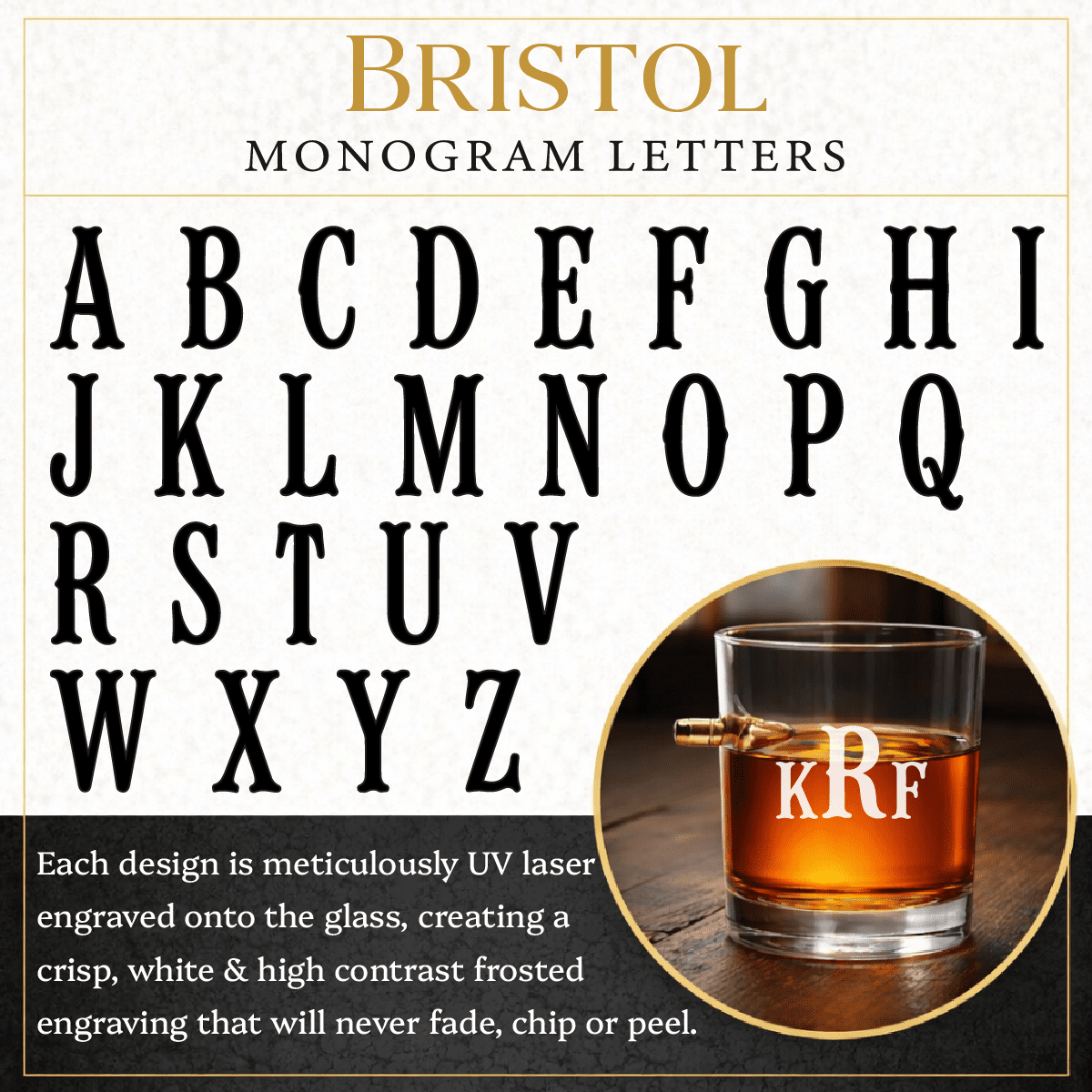 Personalized Engraved .308 Bullet Whiskey Rocks Glass - Hollow Point Society - 