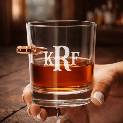 Personalized Engraved .308 Bullet Whiskey Rocks Glass - Hollow Point Society - 