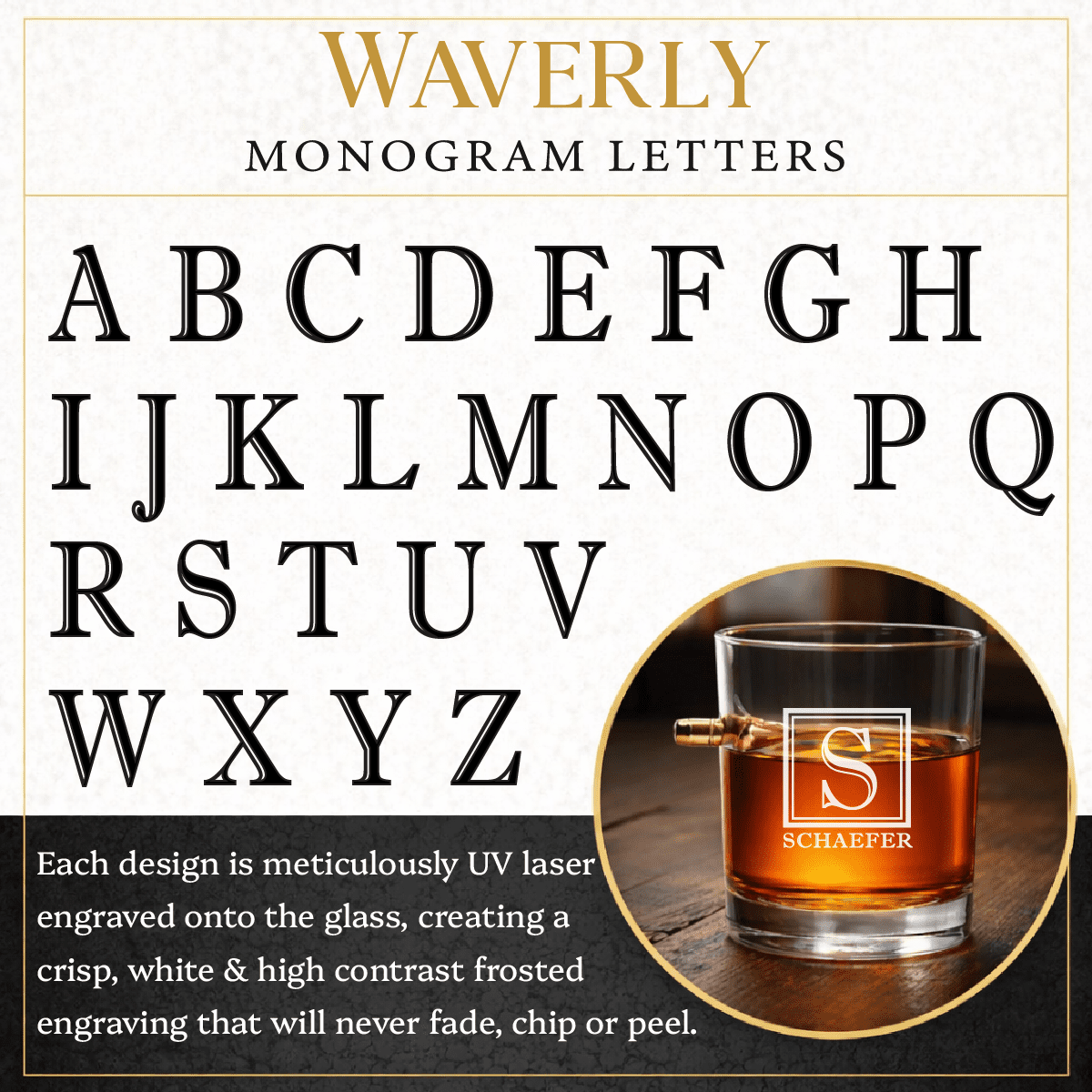 Personalized Engraved .308 Bullet Whiskey Rocks Glass - Hollow Point Society - 