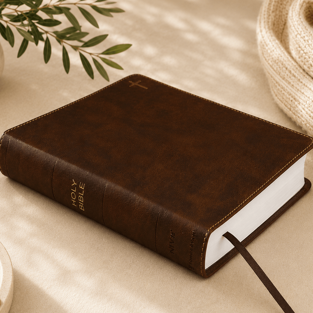 Personalized NIV Journal Bible – Engraved Brown Leathersoft Bible with Name or Monogram - Hollow Point Society - Bible