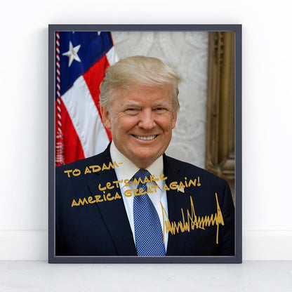 Personalized President Donald J. Trump Autographed Photo with Custom Message - Hollow Point Society - Print