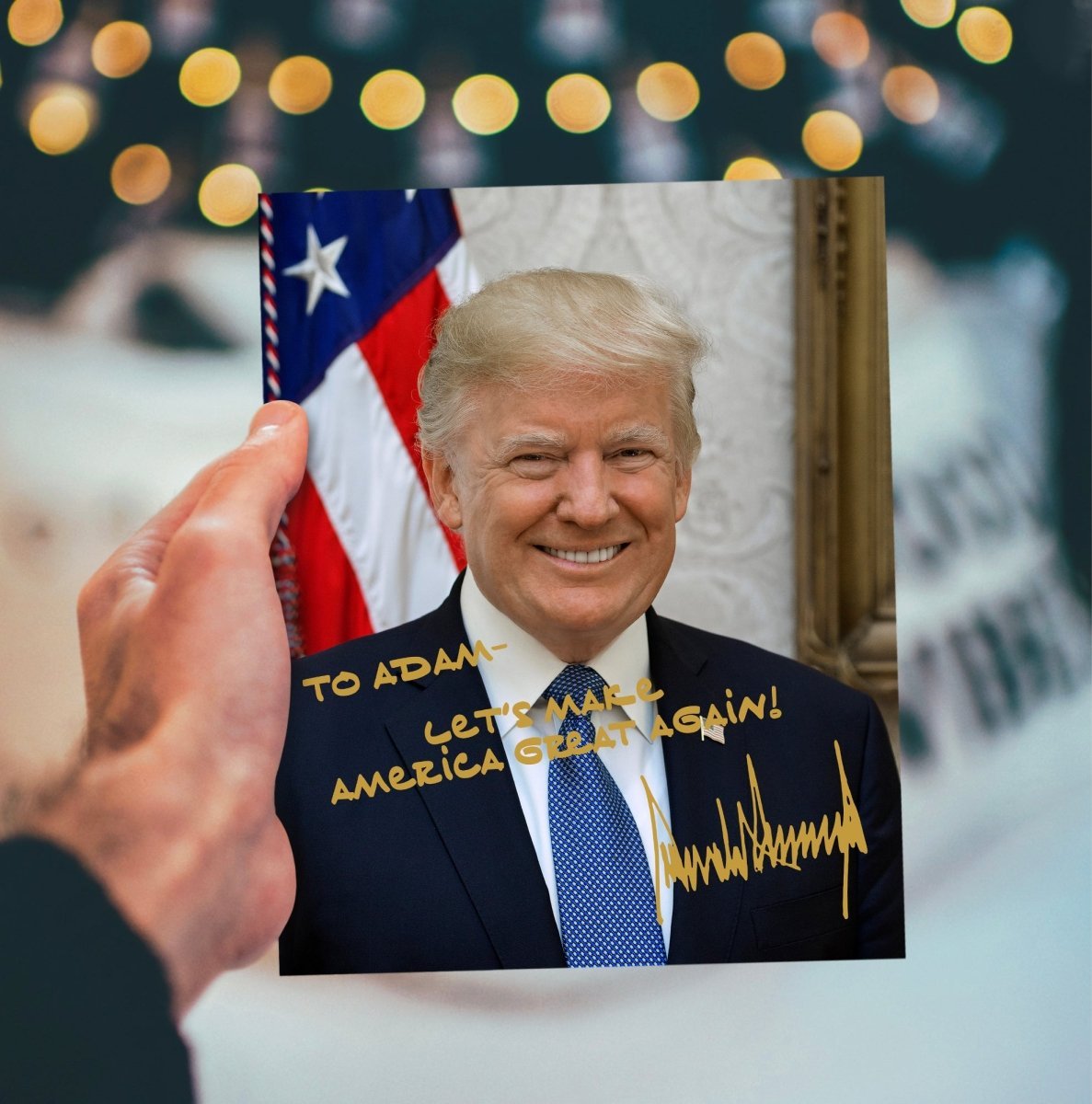 Personalized President Donald J. Trump Autographed Photo with Custom Message - Hollow Point Society - Print