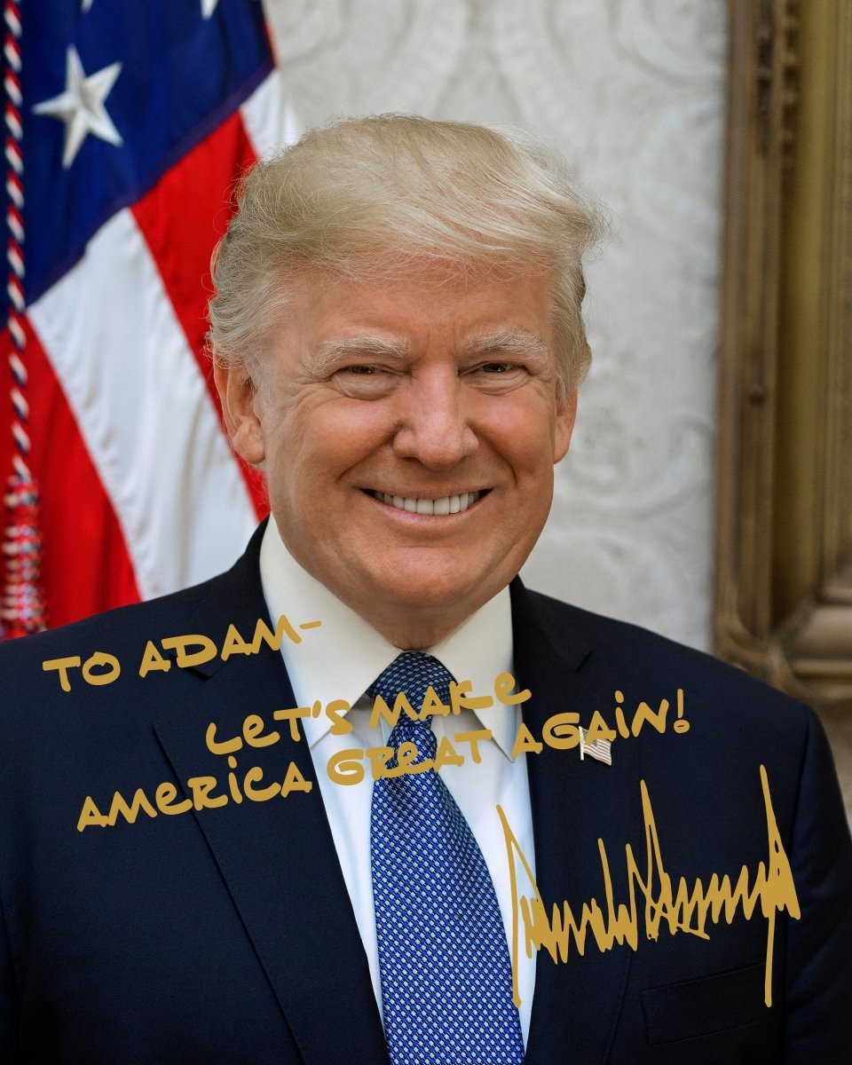 Personalized President Donald J. Trump Autographed Photo with Custom Message - Hollow Point Society - Print