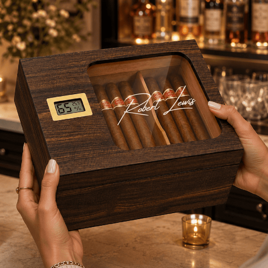 Personalized Signature Cigar Humidor | Engraved Cigar Box - Hollow Point Society - Cigar Humidor