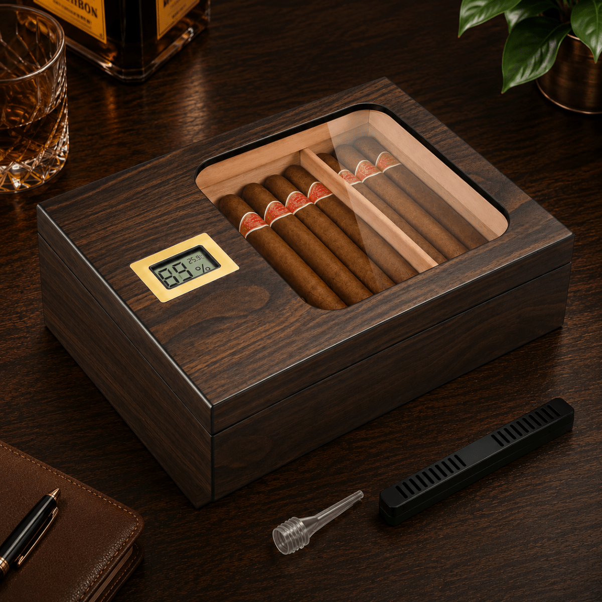 Personalized Signature Cigar Humidor | Engraved Cigar Box - Hollow Point Society - Cigar Humidor