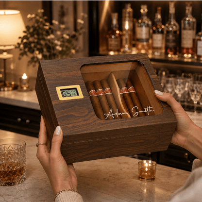 Personalized Signature Cigar Humidor | Engraved Cigar Box - Hollow Point Society - Cigar Humidor