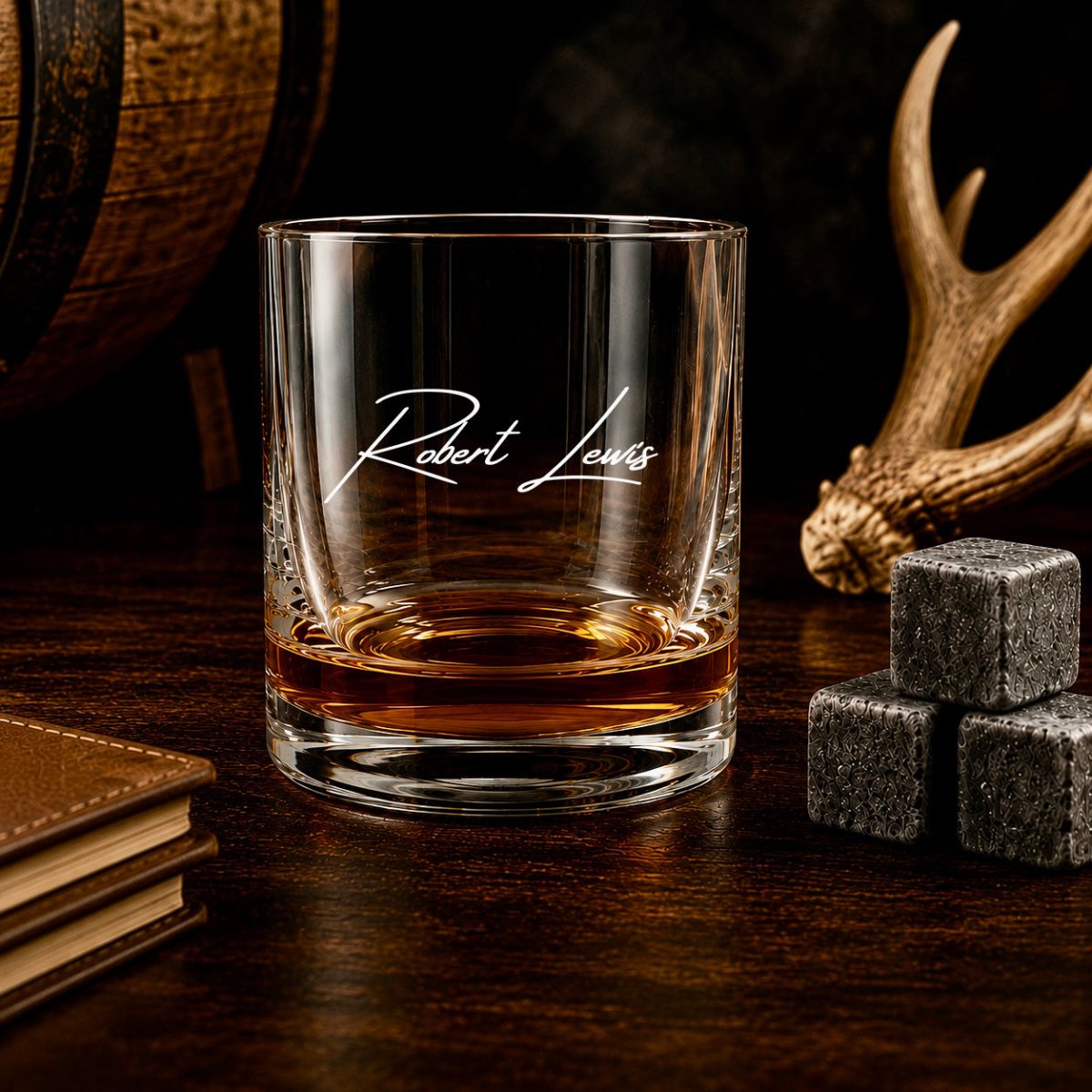 Personalized Signature Whiskey Glass – Custom Name Engraved Rocks Glass - Hollow Point Society - Whiskey Glass