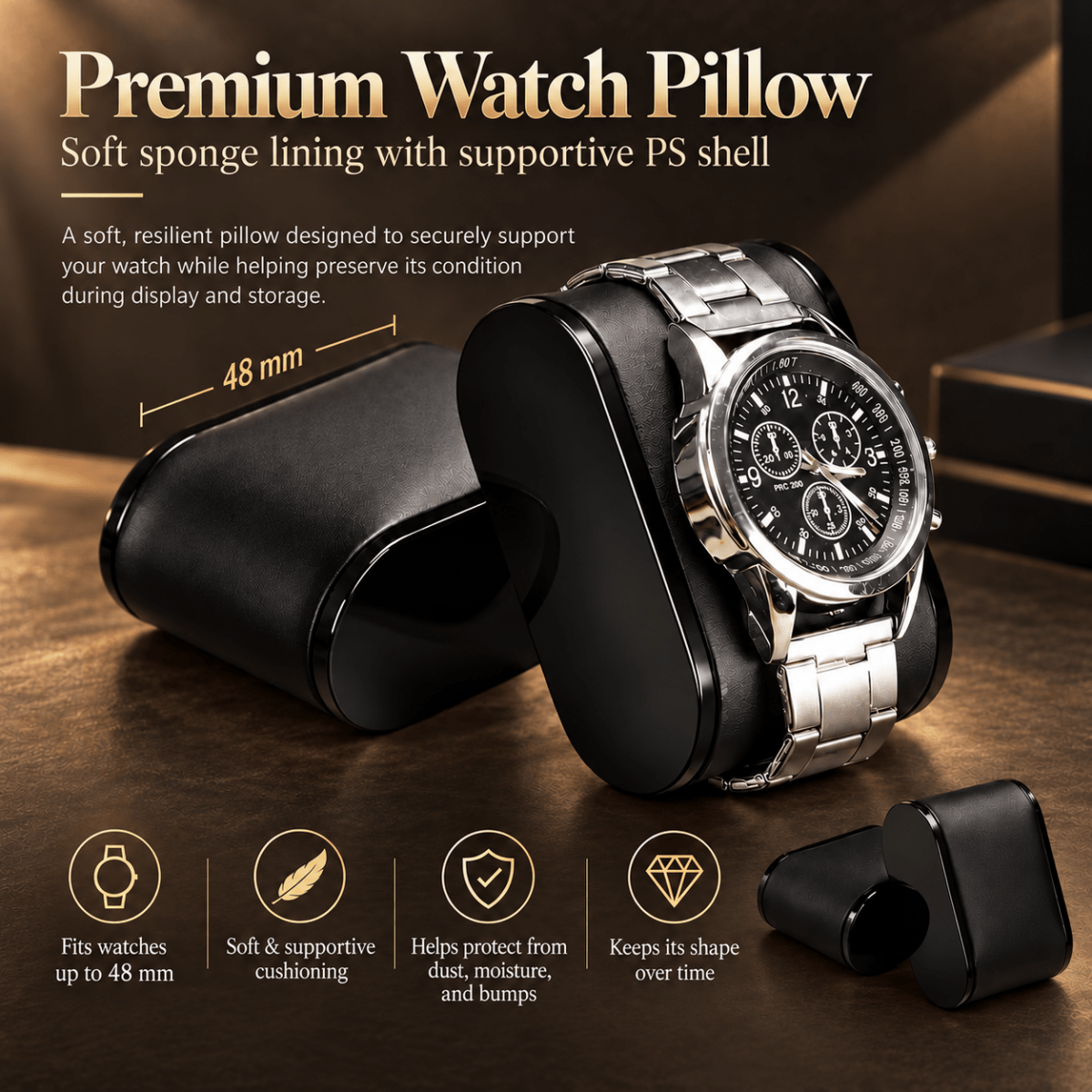 Personalized Wooden Watch Box Case with Glass Lid & Jewelry Drawer - Hollow Point Society - Watch Box