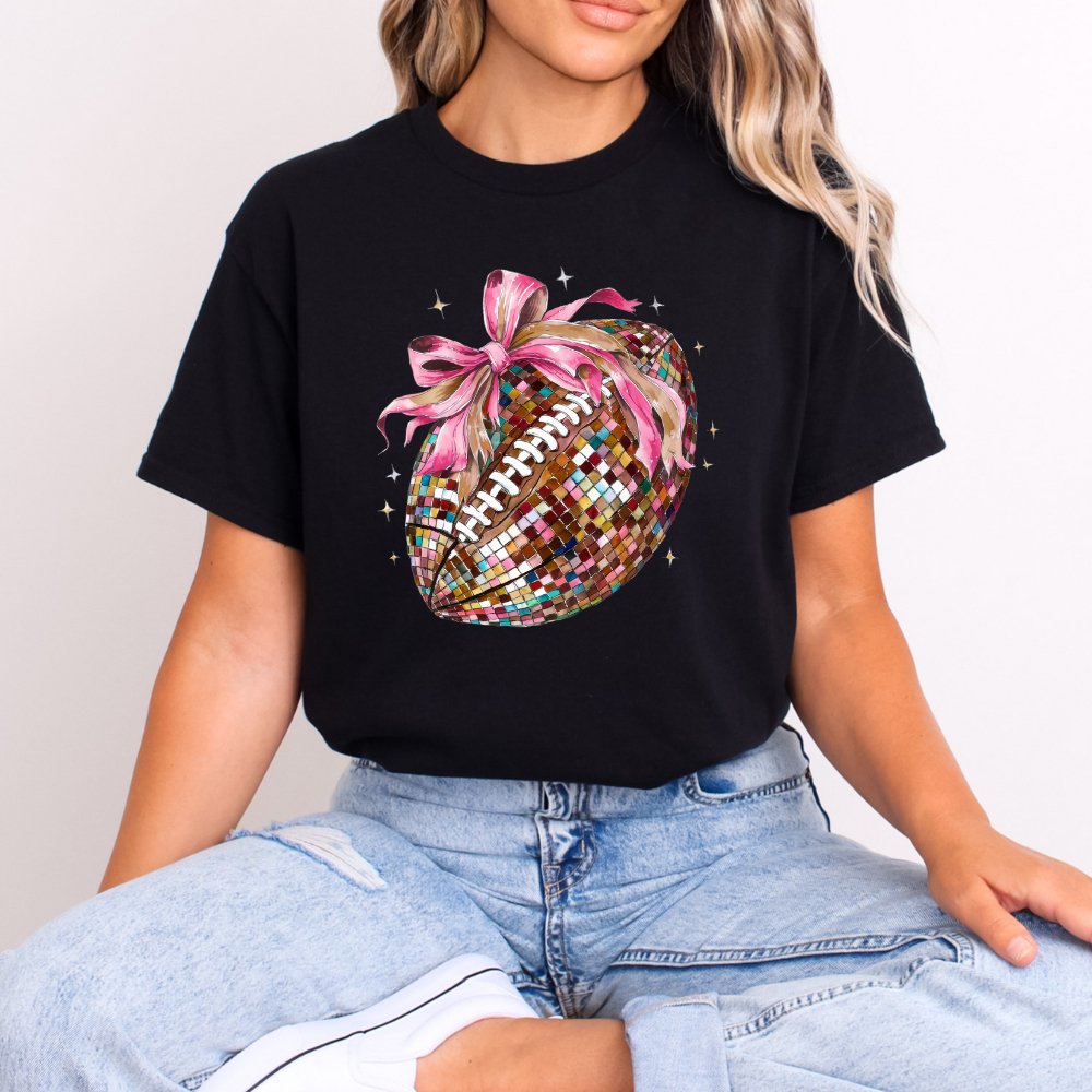 Pink Bow Football Shirt Coquette Tee (4 colors) - Hollow Point Society - T-Shirt