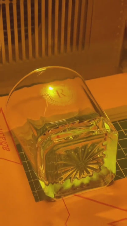 Personalized Initials Monogram Engraved Whiskey Decanter Set with 4 Rocks Glasses