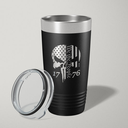 Punisher Skull We The People 1776 20oz Laser Engraved Tumbler Travel Mug - Hollow Point Society - Tumblers