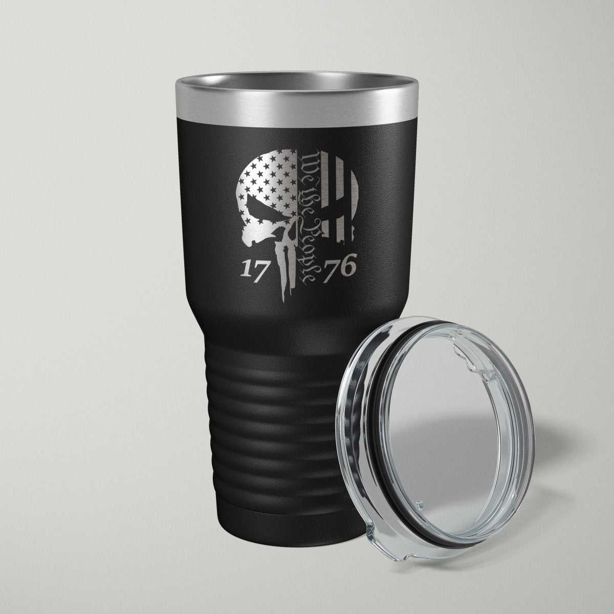 Punisher Skull We The People 1776 Laser Engraved Tumbler - 30oz - Hollow Point Society - Tumblers