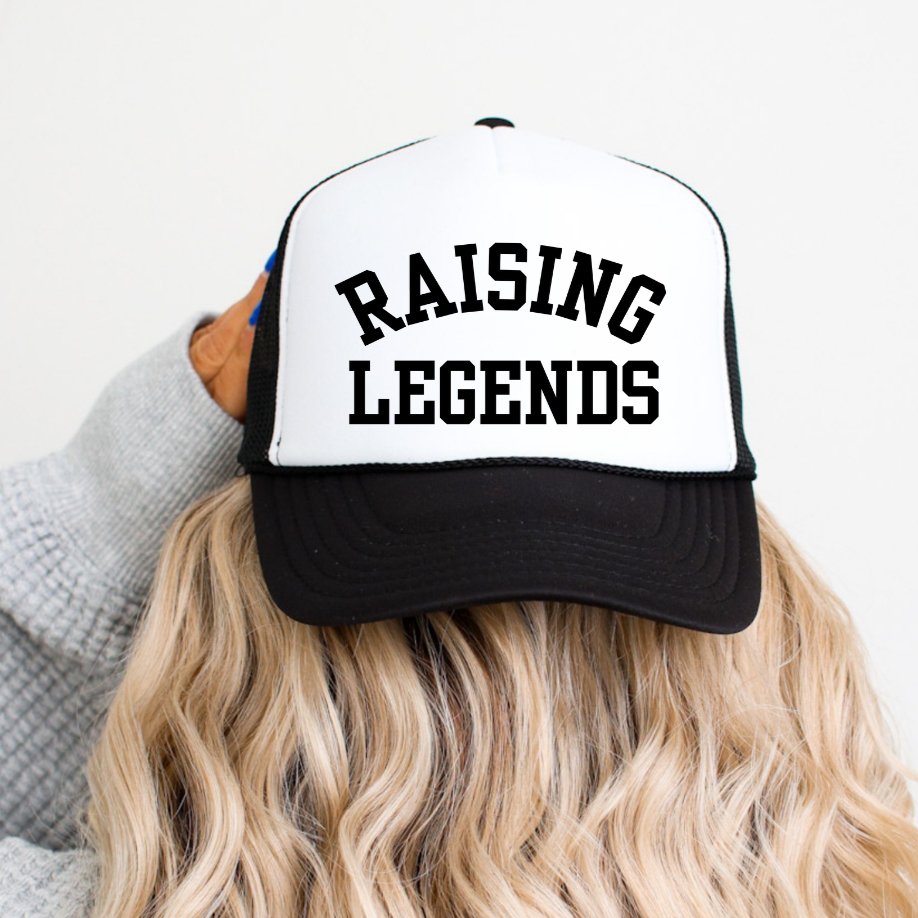 Raising Legends Mom Classic Foam Trucker Hat White/Black - Hollow Point Society - Trucker Hat