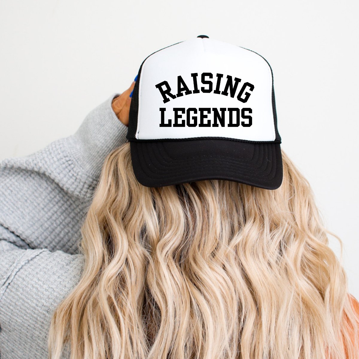 Raising Legends Mom Classic Foam Trucker Hat White/Black - Hollow Point Society - Trucker Hat