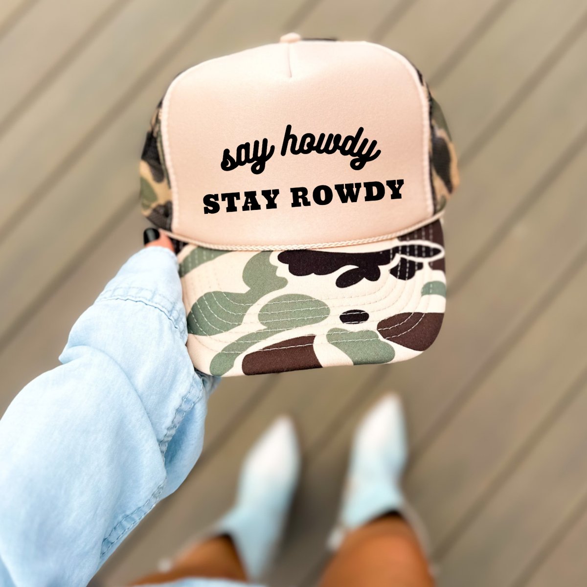 Say Howdy Stay Rowdy Funny Classic Foam Trucker Hat - Hollow Point Society - Trucker Hat