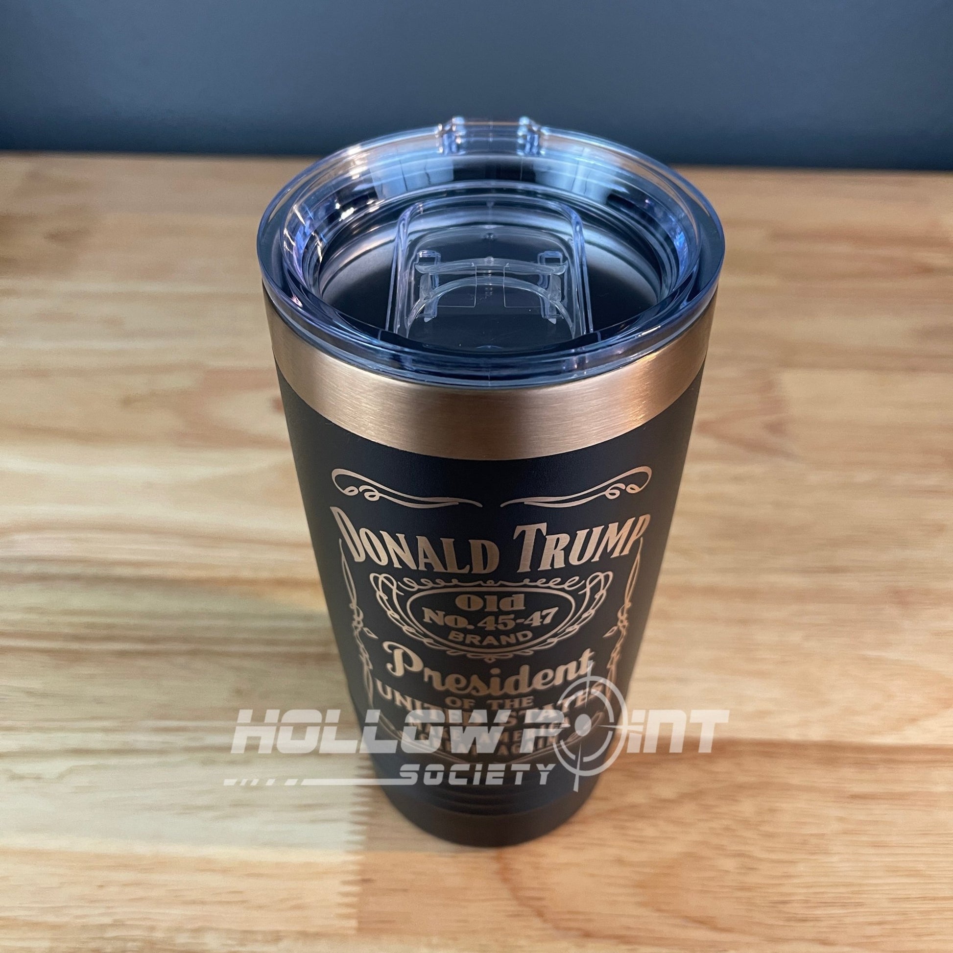Set of 2: Trump 45 - 47 Vintage Label Collector's 20oz Rose Gold Laser Engraved Tumblers - Hollow Point Society - Tumblers