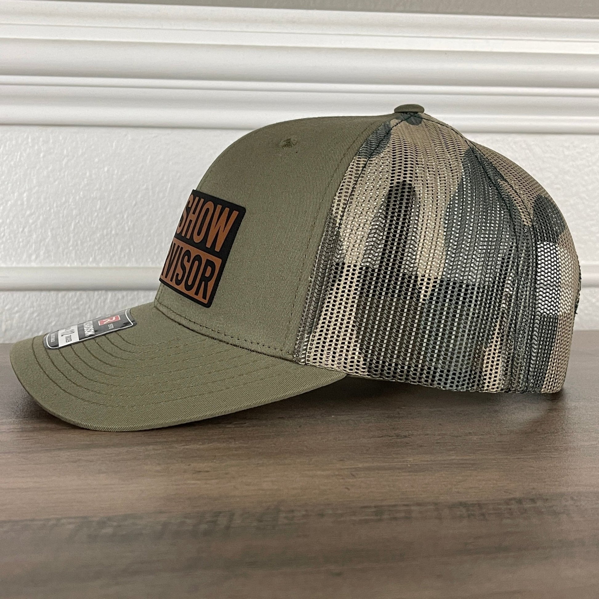 Sh*t Show Supervisor Funny Leather Patch Hat Green/Camo - Hollow Point Society - Patch Hat