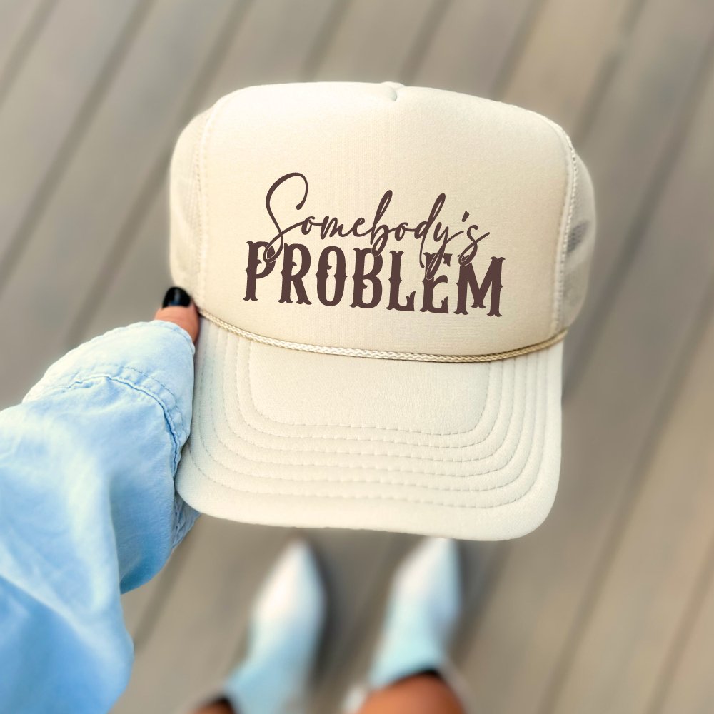 Somebody's Problem Funny Classic Foam Trucker Hat Khaki - Hollow Point Society - Trucker Hat