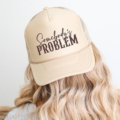 Somebody's Problem Funny Classic Foam Trucker Hat Khaki - Hollow Point Society - Trucker Hat