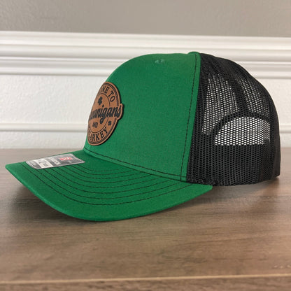 St. Patrick's Day Prone To Shenanigans And Malarkey Green Leather Patch Hat - Hollow Point Society - Patch Hat