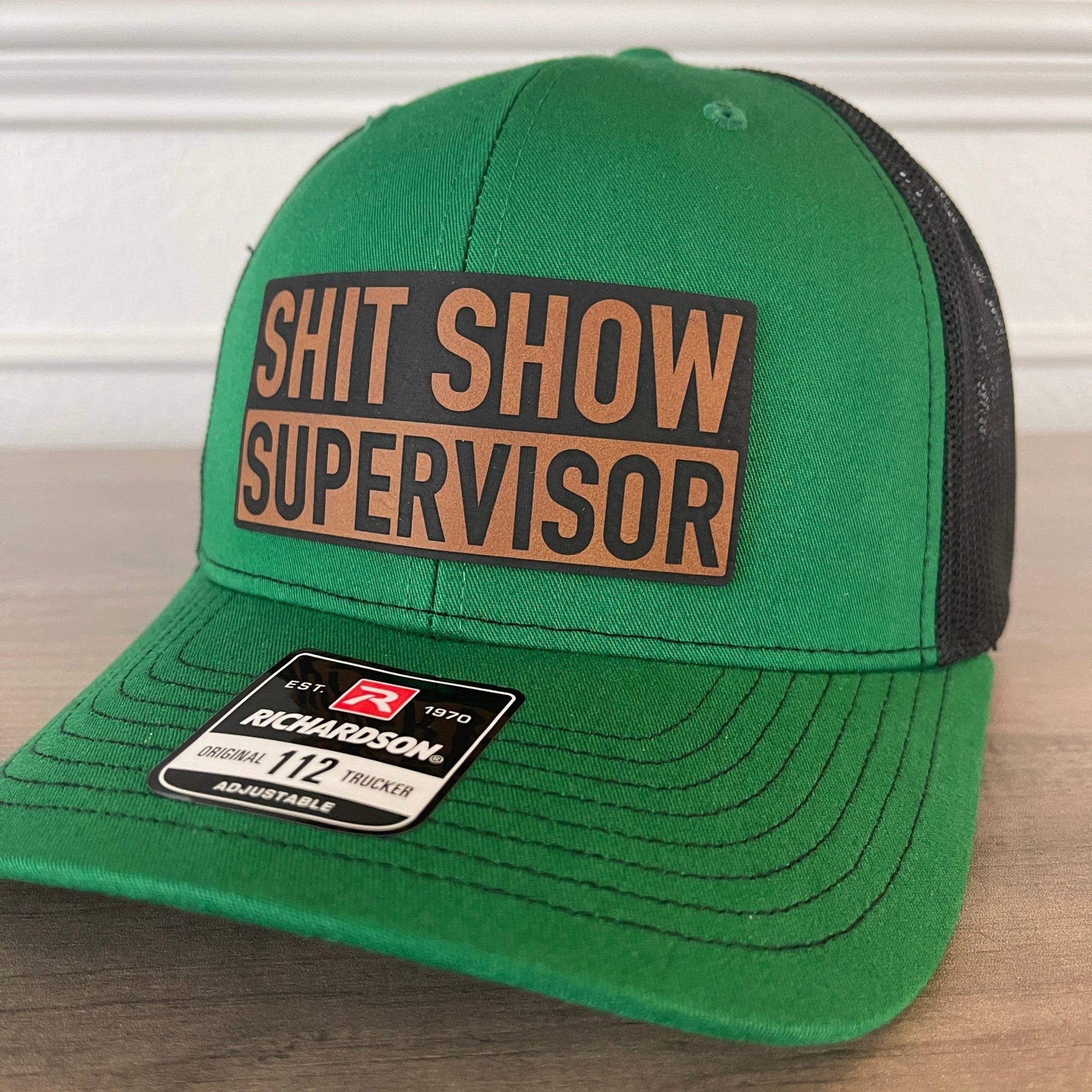 St. Patrick's Day Sh*t Show Supervisor Green Leather Patch Hat - Hollow Point Society - Patch Hat