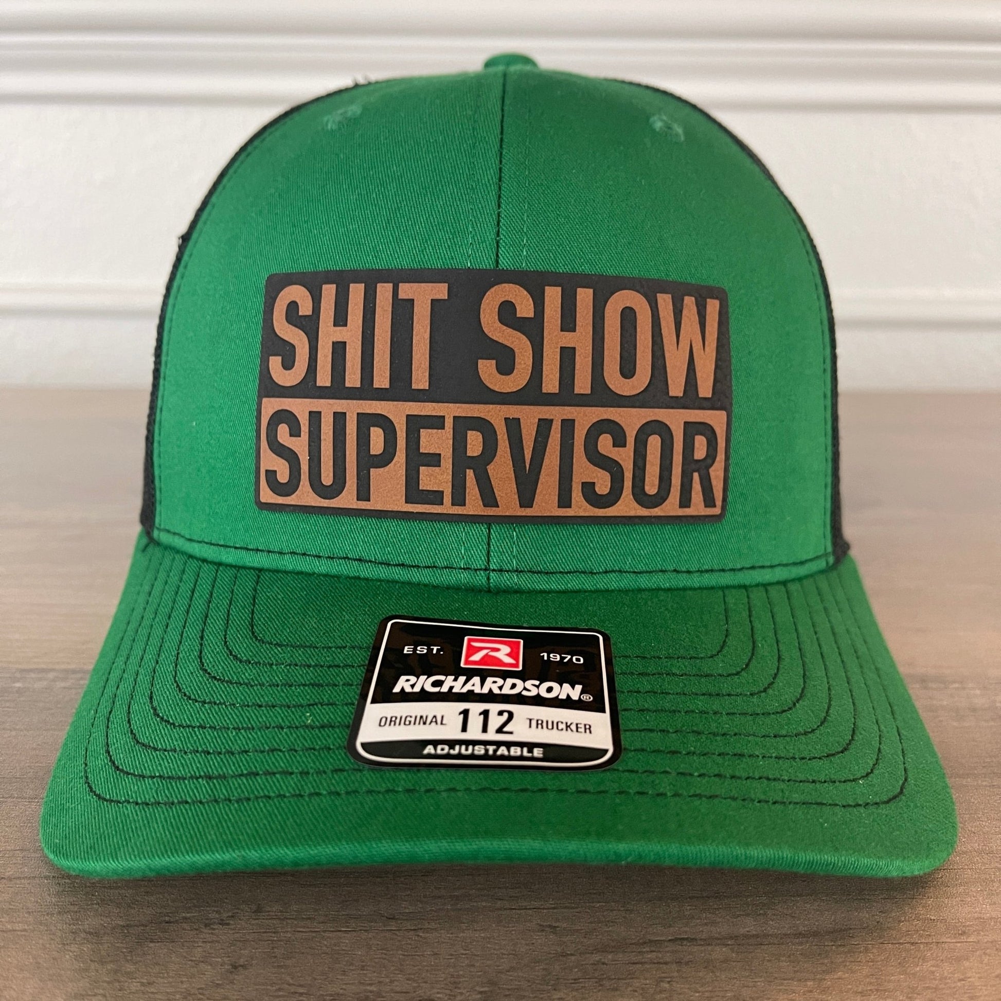 St. Patrick's Day Sh*t Show Supervisor Green Leather Patch Hat - Hollow Point Society - Patch Hat