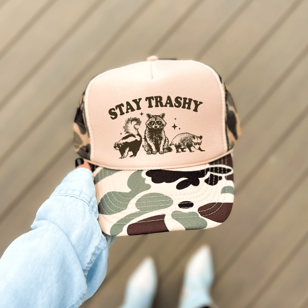 STAY TRASHY Funny Classic Foam Trucker Hat - Hollow Point Society - Trucker Hat