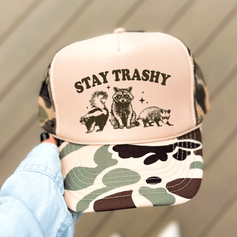 STAY TRASHY Funny Classic Foam Trucker Hat - Hollow Point Society - Trucker Hat