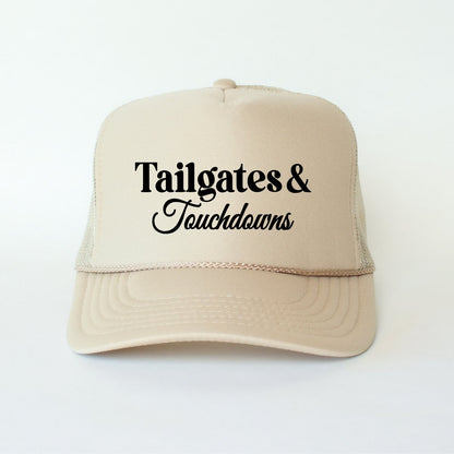 Tailgates & Touchdowns Football Classic Foam Trucker Hat Khaki - Hollow Point Society - Trucker Hat