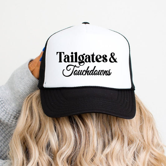 Tailgates & Touchdowns Football Season Classic Foam Trucker Hat White/Black - Hollow Point Society - Trucker Hat