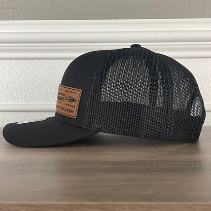 The Anatomy Of A PEW Side Leather Patch Hat Black - Hollow Point Society - Patch Hat