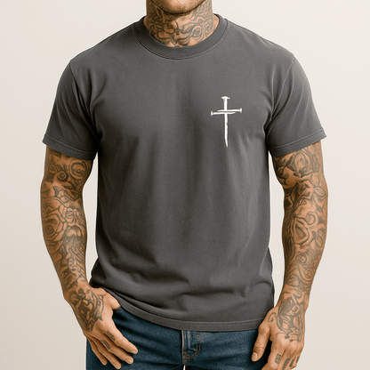 Three Nail Cross Men's Christian T Shirt - Hollow Point Society - T-Shirt