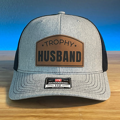 TROPHY HUSBAND Funny Leather Patch Hat - Hollow Point Society - Patch Hat