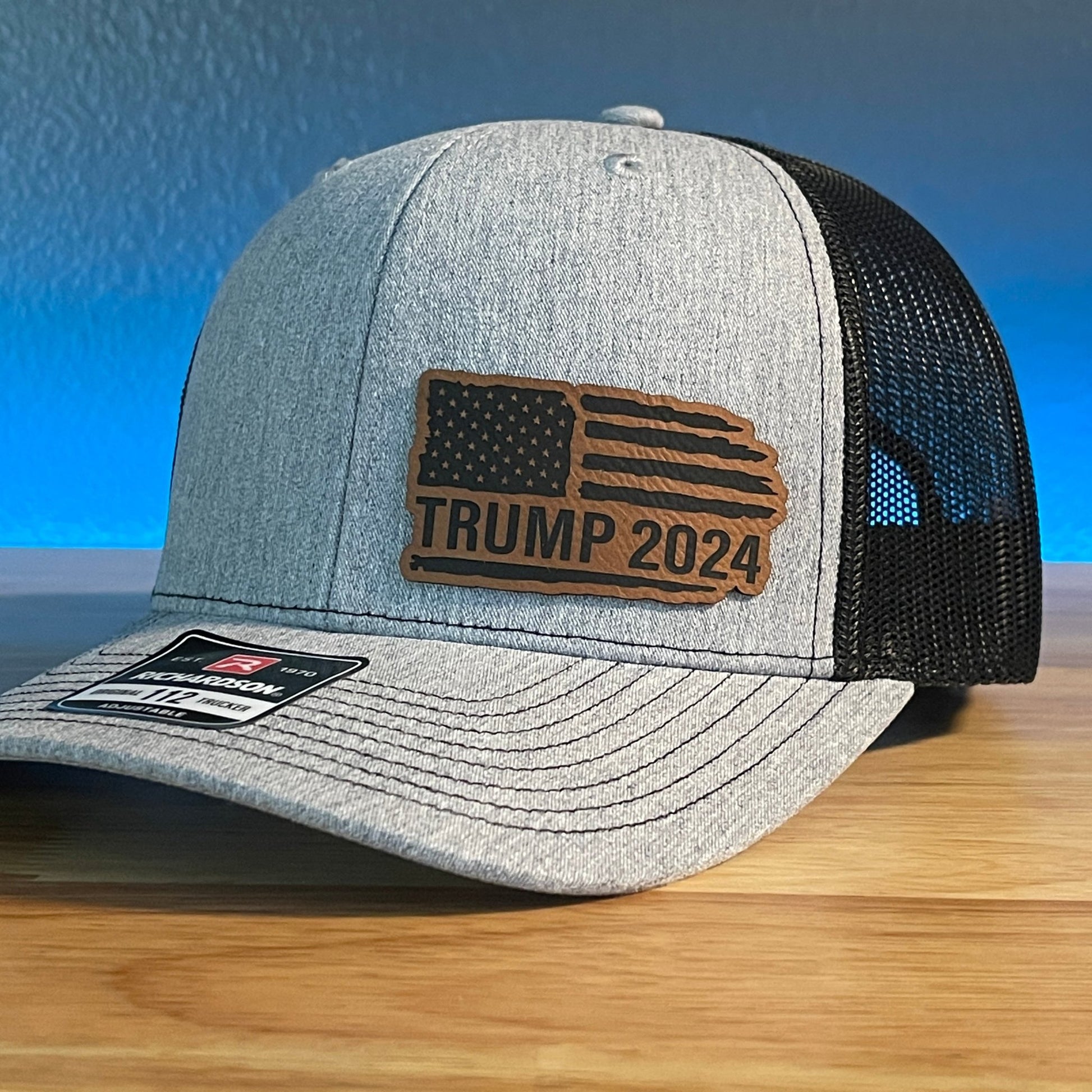 TRUMP 2024 Hat AMERICAN FLAG PATRIOTIC Side Leather Patch Hat - Hollow Point Society - Patch Hat