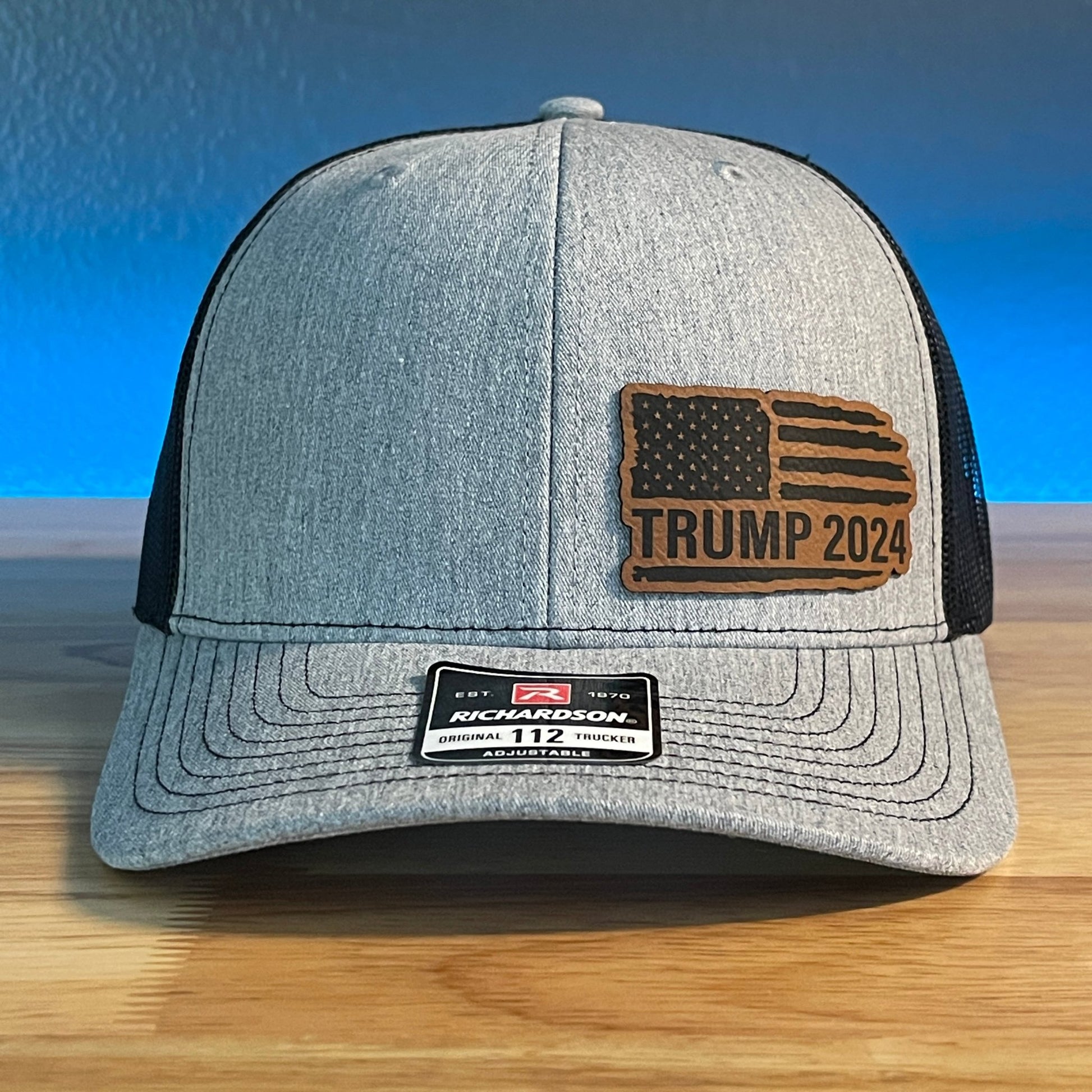 TRUMP 2024 Hat AMERICAN FLAG PATRIOTIC Side Leather Patch Hat - Hollow Point Society - Patch Hat