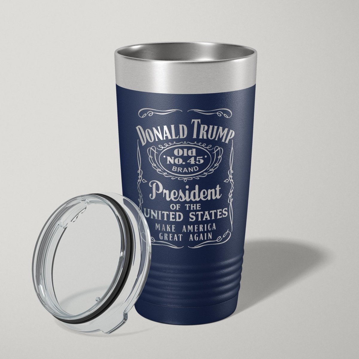 Trump 45 - 47 Vintage Label 20oz Laser Engraved Tumbler Travel Mug - Hollow Point Society - Tumblers